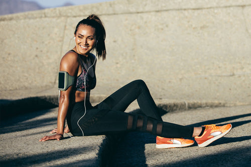 Woman resting after her morning run