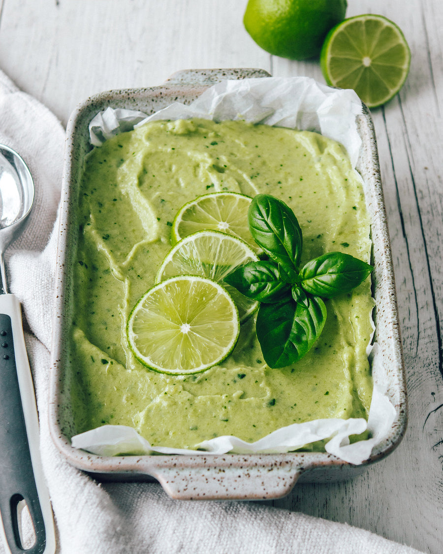 Pineapple, Lime And Basil Sorbet