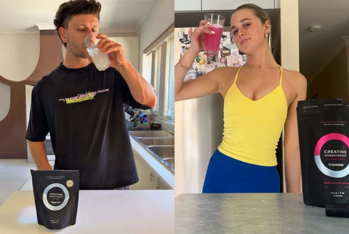 man and woman drinking Tropeaka Creatine Monohydrate