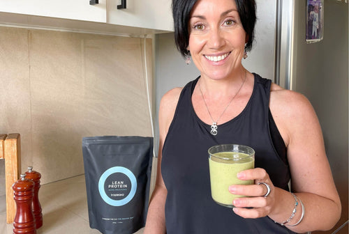 woman drinking Tropeaka Lean Protein smoothie