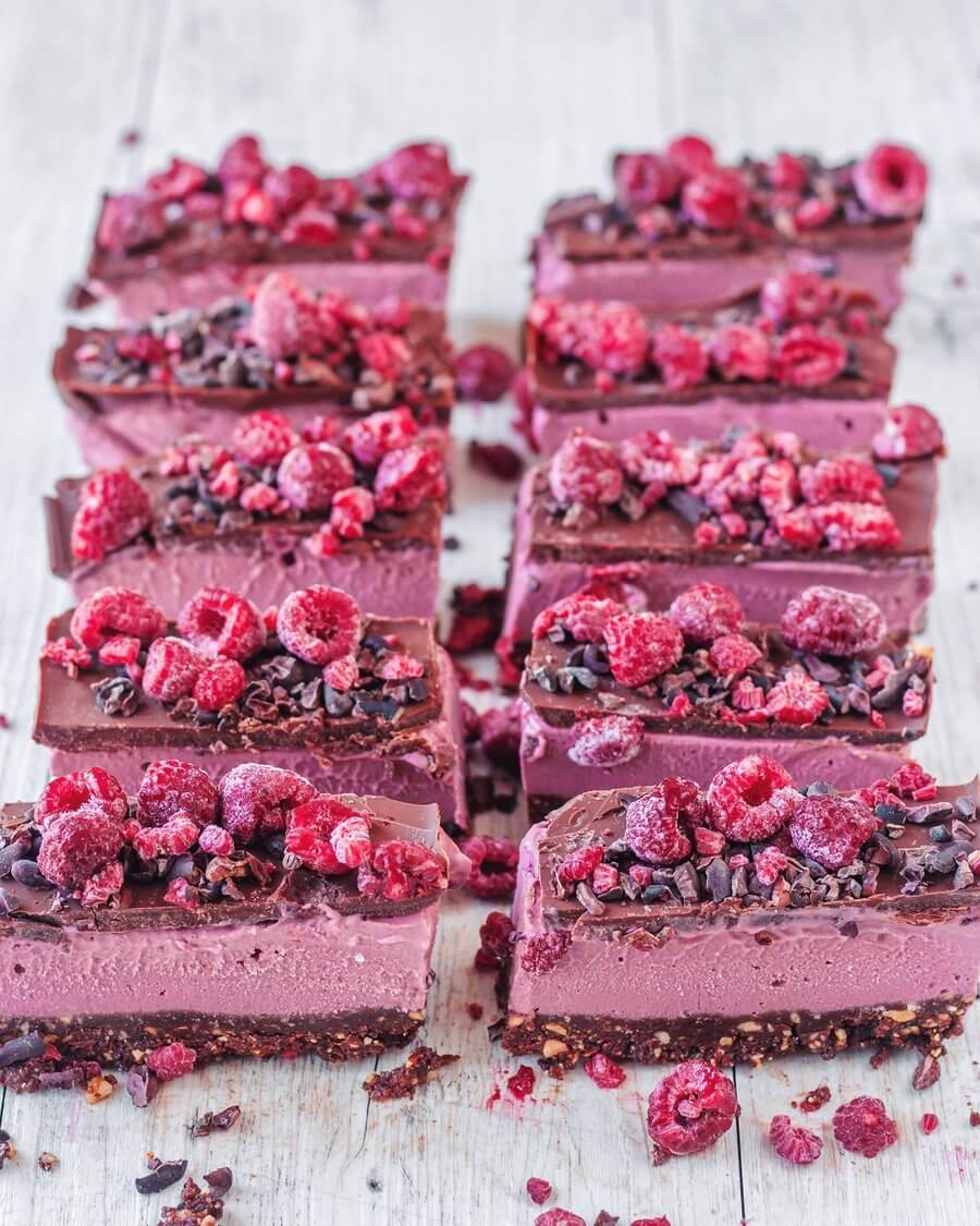 Choc Raspberry Cheesecake Bars