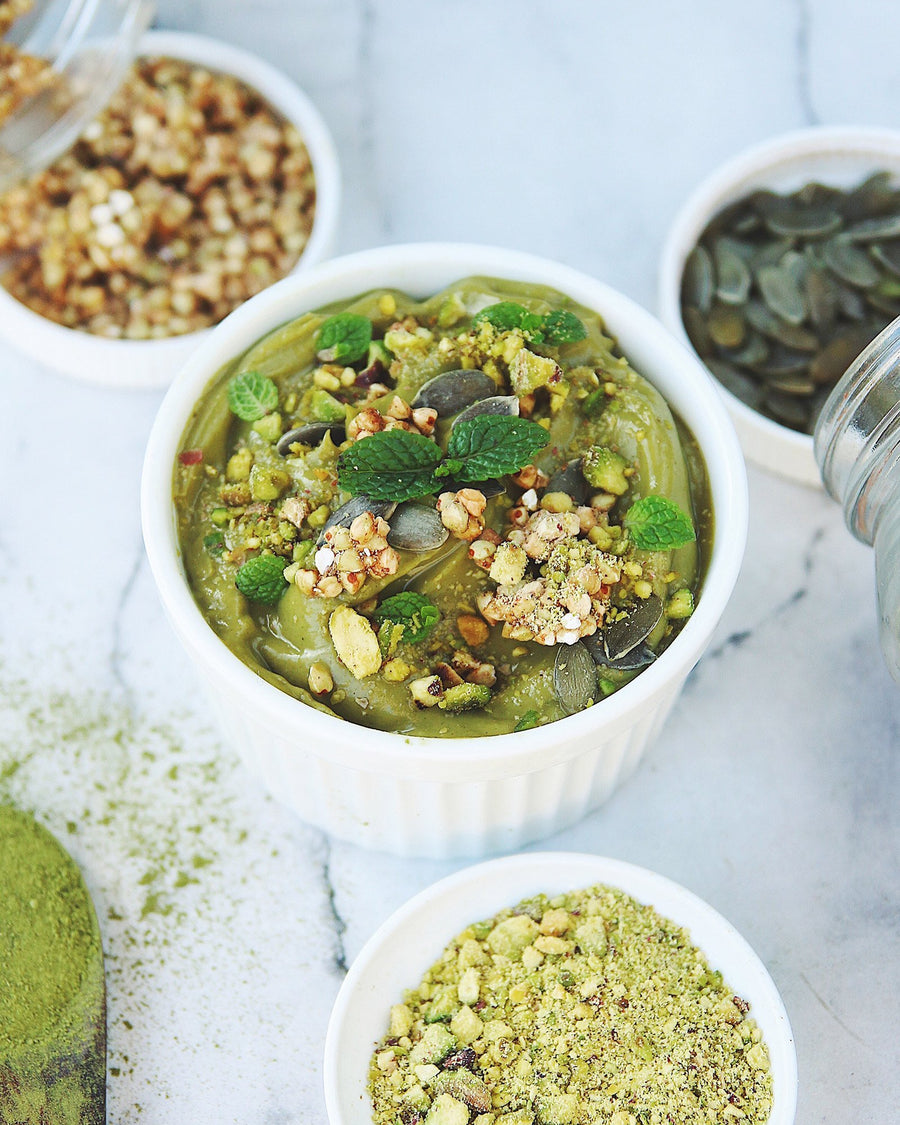 Matcha Mint Avocado Pudding