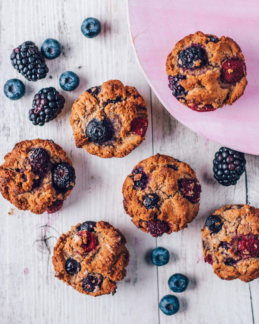 Mixed Berry & Vanilla Protein Muffins