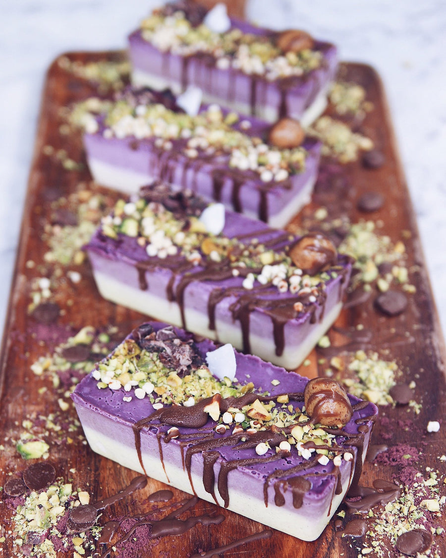 Vanilla & Blueberry Acai Cheesecakes